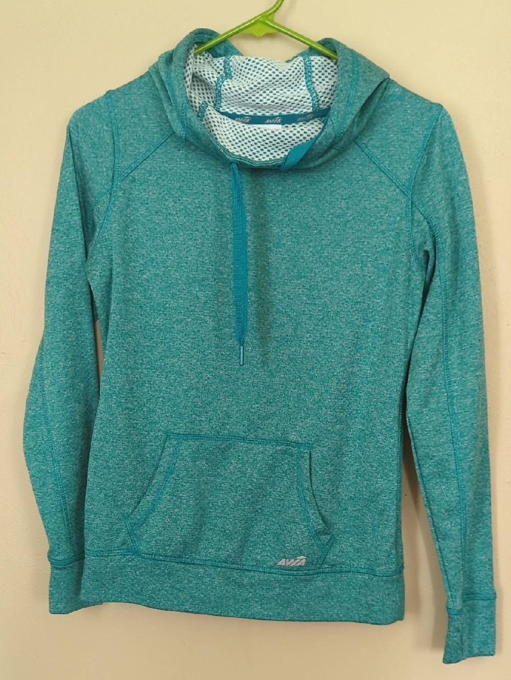 Avia Teal Cowl-Neck Pullover Hoodie